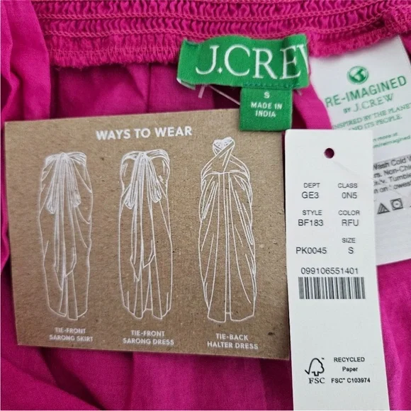 J. Crew Bright Pink swimsuit coverup - Picture 4 of 7